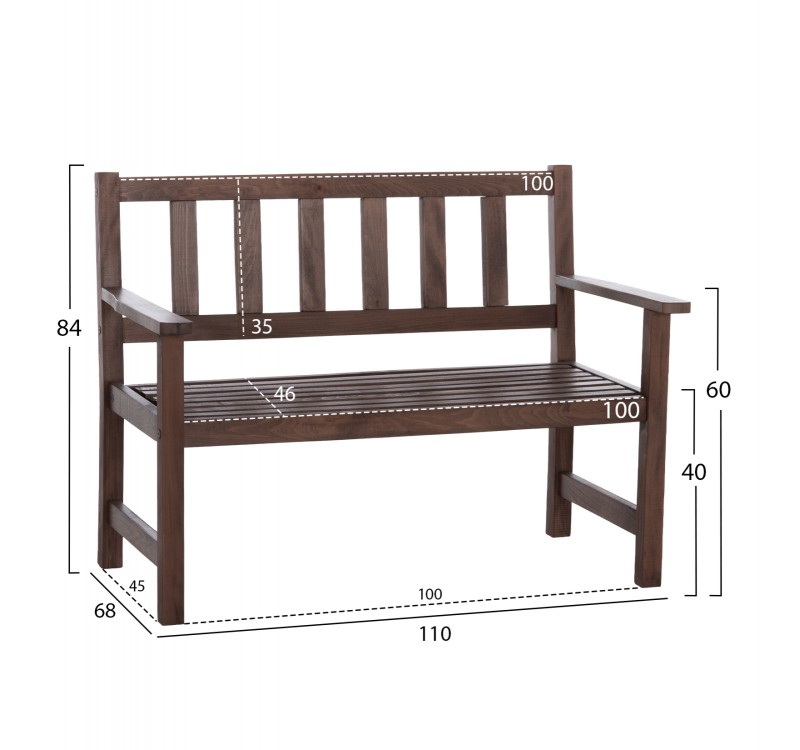 ΠΑΓΚΑΚΙ ΞΥΛΙΝΟ ΝΑΞΟΣ 2ΘΕΣΙΟ ΑΠΟ ΜΑΣΙΦ ΟΞΙΑ ΕΜΠΟΤΙΣΜΟΥ ΚΑΡΥΔΙ 110x68x84Υεκ.HM5407