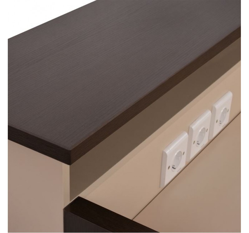 ΓΡΑΦΕΙΟ ΥΠΟΔΟΧΗΣ DALTON HM2068.01 ΜΕΛΑΜΙΝΗ ΣΕ WENGE-ΜΠΕΖ 240x80x106Υεκ.