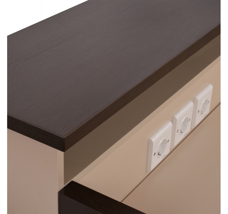 ΓΡΑΦΕΙΟ ΥΠΟΔΟΧΗΣ DALTON HM2068.01 ΜΕΛΑΜΙΝΗ ΣΕ WENGE-ΜΠΕΖ 240x80x106Υεκ.