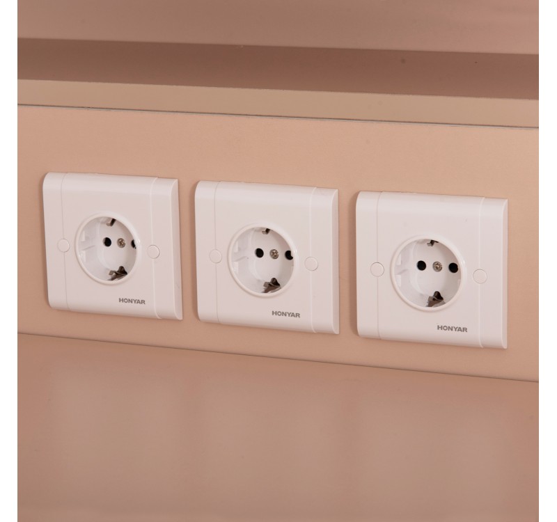 ΓΡΑΦΕΙΟ ΥΠΟΔΟΧΗΣ DALTON HM2068.02 ΜΕΛΑΜΙΝΗ ΣΕ SONAMA-ΜΠΕΖ 240x80x106Υεκ.