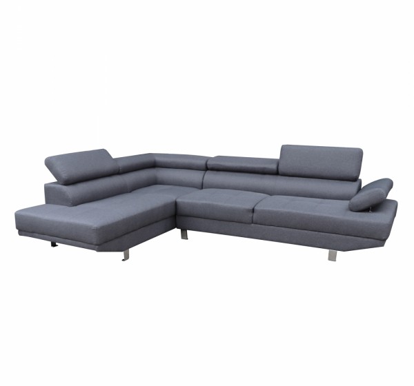 ΚΑΝΑΠΕΣ ΓΩΝΙΑ ΑΡΙΣΤΕΡΗ GORO HM3085.10L ΓΚΡΙ ΥΦΑΣΜΑ 270x200x87Y εκ.