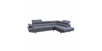 ΚΑΝΑΠΕΣ ΓΩΝΙΑ ΔΕΞΙΑ GORO HM3085.10R ΓΚΡΙ ΥΦΑΣΜΑ 270x200x87Y εκ.