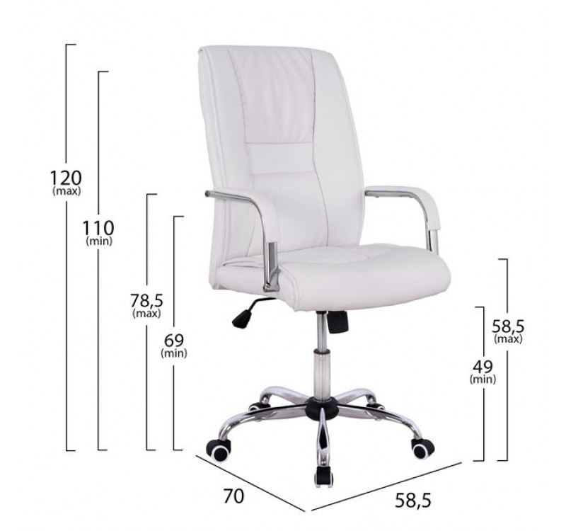 ΚΑΡΕΚΛΑ ΓΡΑΦΕΙΟΥ ANGEE HM1106.02 ΣΕ ΧΡΩΜΑ ΛΕΥΚΟ 58,5x70x120 cm