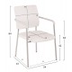 ΚΑΡΕΚΛΑ QUESTA ΜΕ ΜΠΡΑΤΣΑ HM1070.02 ΛΕΥΚΗ 56,5x59x85 cm