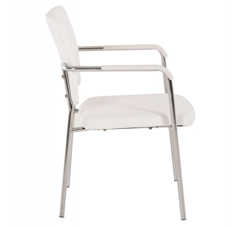 ΚΑΡΕΚΛΑ QUESTA ΜΕ ΜΠΡΑΤΣΑ HM1070.02 ΛΕΥΚΗ 56,5x59x85 cm