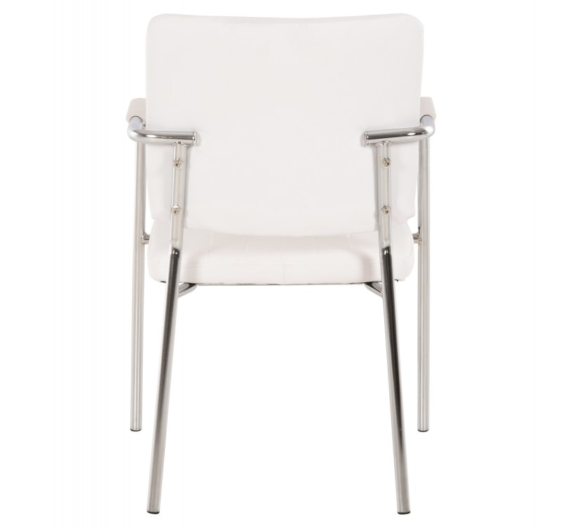 ΚΑΡΕΚΛΑ QUESTA ΜΕ ΜΠΡΑΤΣΑ HM1070.02 ΛΕΥΚΗ 56,5x59x85 cm