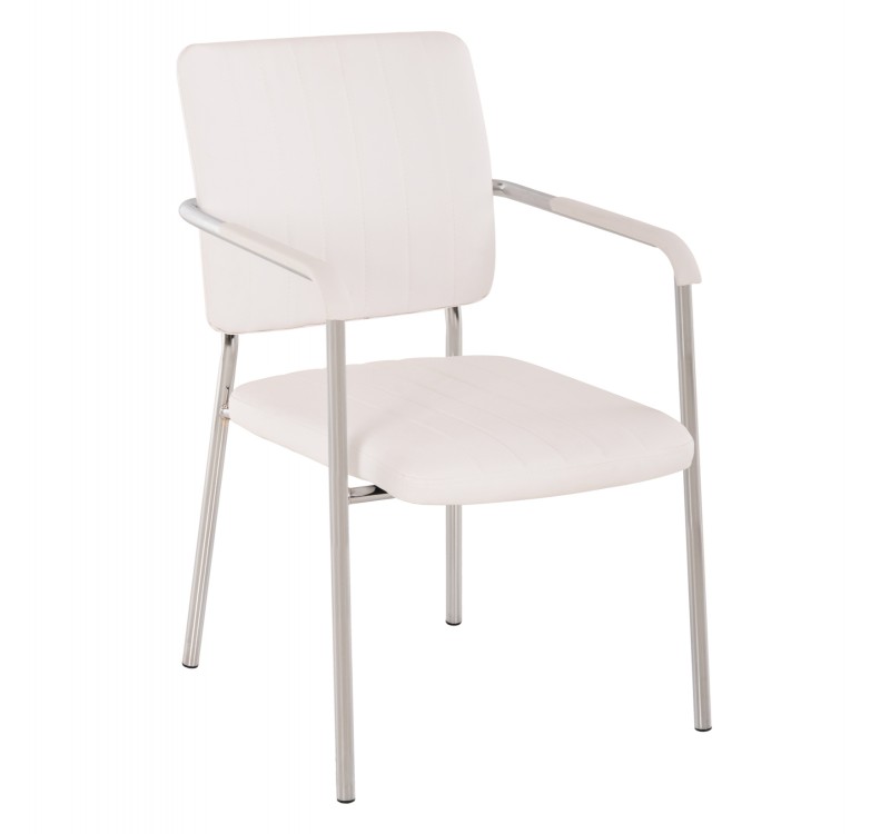 ΚΑΡΕΚΛΑ QUESTA ΜΕ ΜΠΡΑΤΣΑ HM1070.02 ΛΕΥΚΗ 56,5x59x85 cm