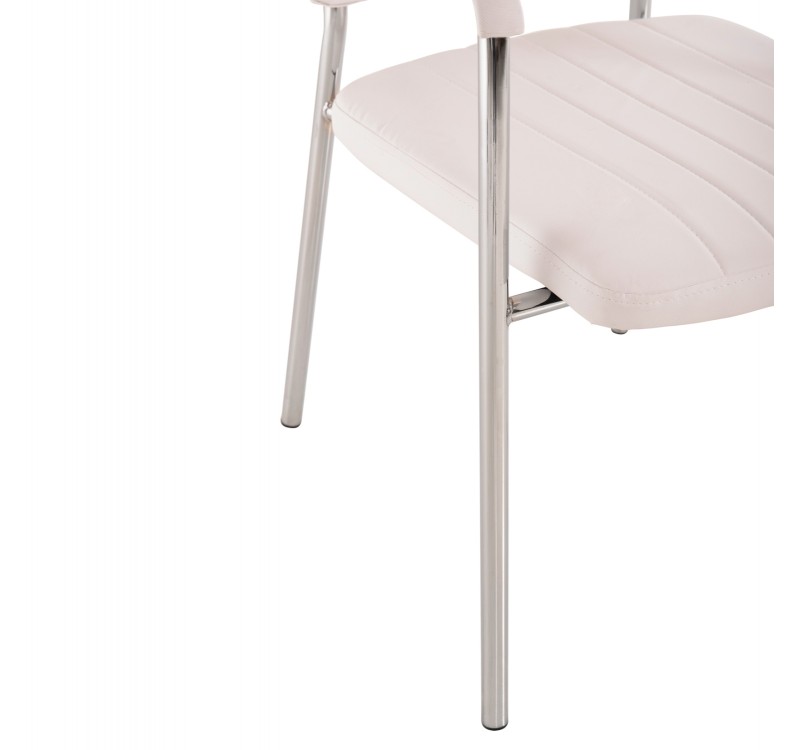 ΚΑΡΕΚΛΑ QUESTA ΜΕ ΜΠΡΑΤΣΑ HM1070.02 ΛΕΥΚΗ 56,5x59x85 cm