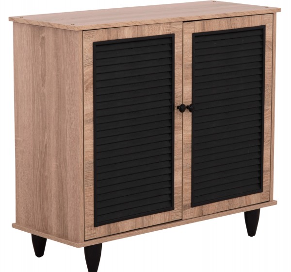 ΠΑΠΟΥΤΣΟΘΗΚΗ ΞΥΛΙΝΗ MCKENNA HM2266.02 ΣΕ ΧΡΩΜΑ SONAMA-ΜΑΥΡΟ 77x30x69Υεκ.