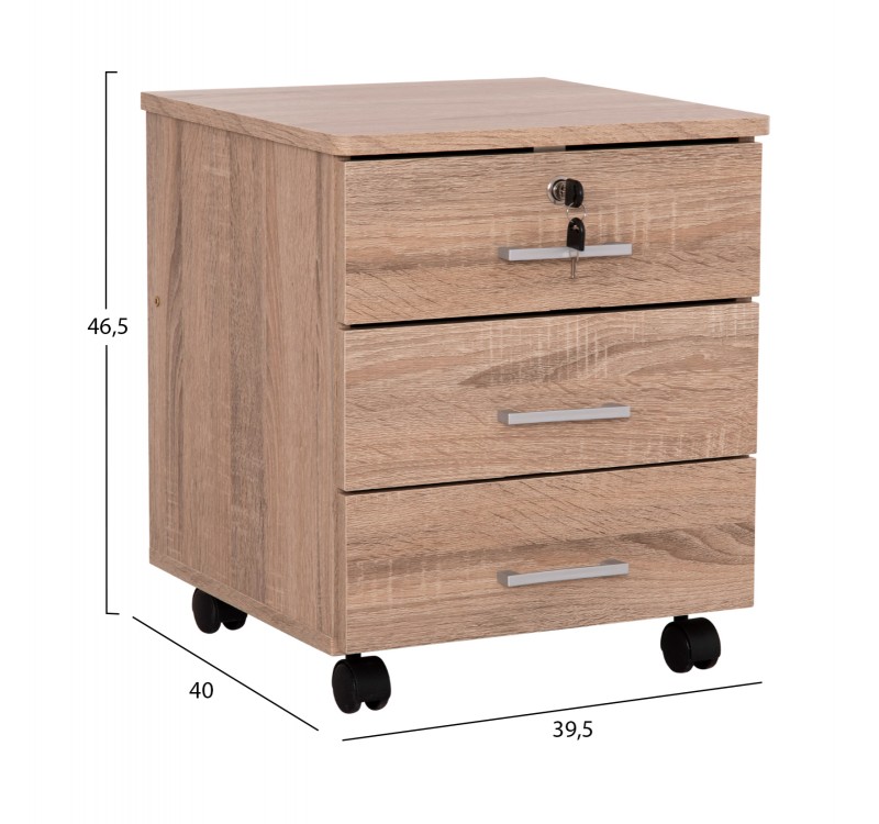 ΣΥΡΤΑΡΙΕΡΑ ΓΡΑΦΕΙΟΥ HAYDEN HM2282.02 ΣΕ SONAMA ΧΡΩΜΑ 39.5x40x46.5Υεκ