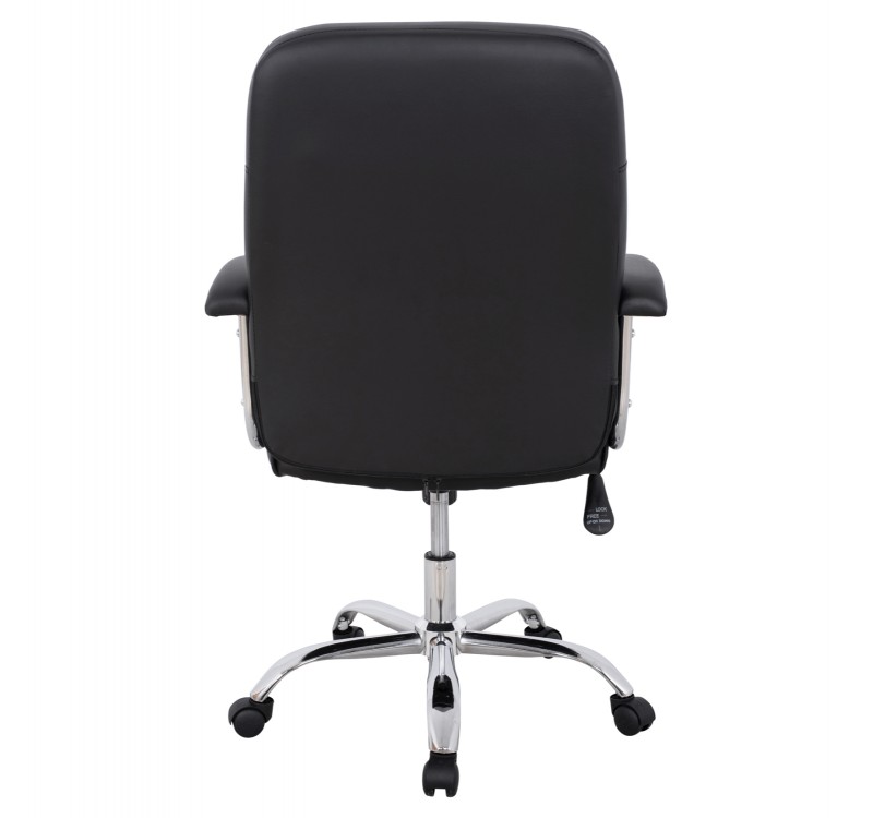 ΚΑΡΕΚΛΑ ΓΡΑΦΕΙΟΥ RYLIE HM1113 ΜΕ ΜΑΥΡΟ PU ΚΑΙ ΒΑΣΗ ΧΡΩΜΙΟΥ 62x62x104 cm.