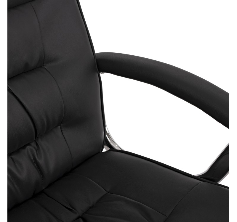 ΚΑΡΕΚΛΑ ΓΡΑΦΕΙΟΥ RYLIE HM1113 ΜΕ ΜΑΥΡΟ PU ΚΑΙ ΒΑΣΗ ΧΡΩΜΙΟΥ 62x62x104 cm.