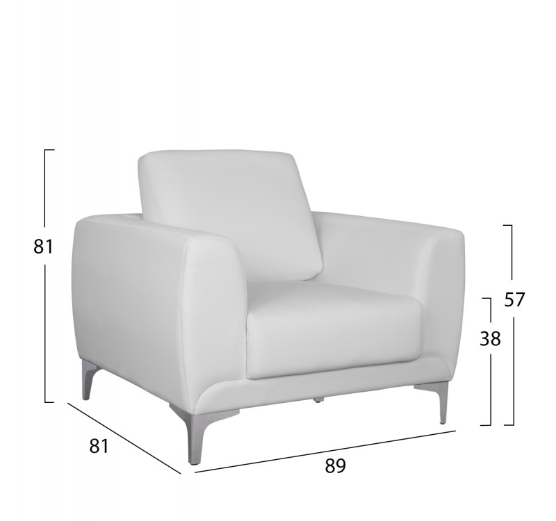ΠΟΛΥΘΡΟΝΑ KENZIE HM3121.12 ΜΕ ΛΕΥΚΟ PU 89x81x81 εκ.