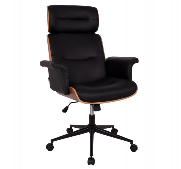 ΚΑΡΕΚΛΑ ΓΡΑΦΕΙΟΥ ΔΙΕΥΘΥΝΤΙΚΗ SUPERIOR PRO HM1108.01 ΚΑΡΥΔΙ-ΜΑΥΡO PU 74x74x116Yεκ.