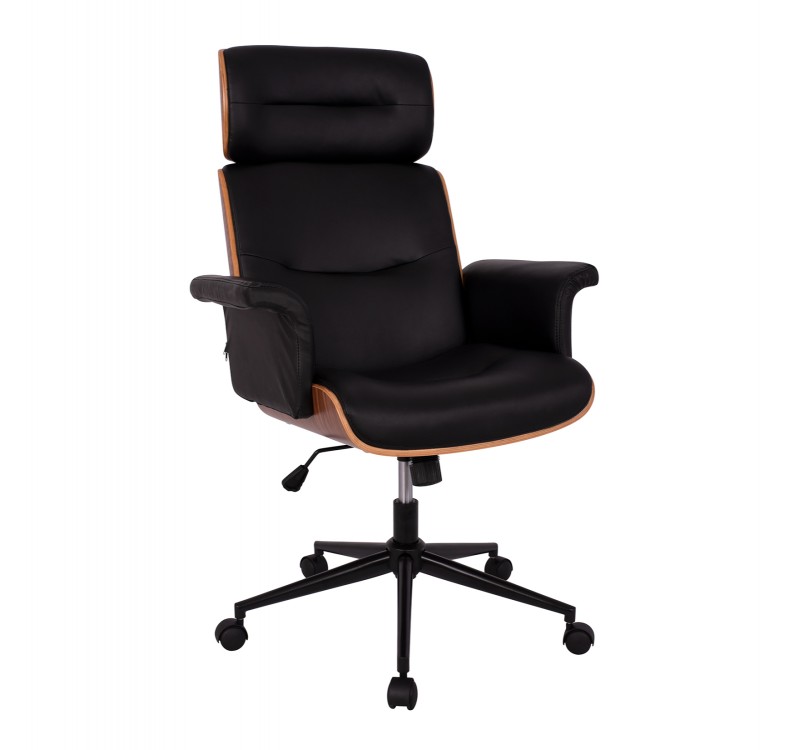 ΚΑΡΕΚΛΑ ΓΡΑΦΕΙΟΥ ΔΙΕΥΘΥΝΤΙΚΗ SUPERIOR PRO HM1108.01 ΚΑΡΥΔΙ-ΜΑΥΡO PU 74x74x116Yεκ.