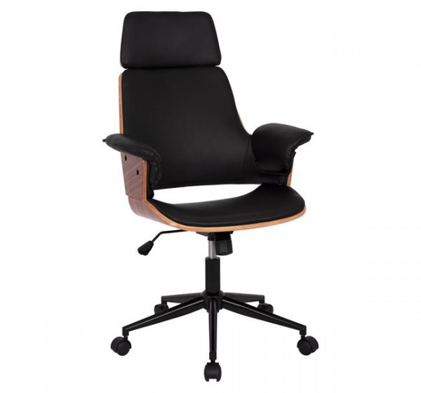 ΚΑΡΕΚΛΑ ΓΡΑΦΕΙΟΥ ΔΙΕΥΘΥΝΤΙΚΗ SUPERIOR PRO HM1110.01 ΚΑΡΥΔΙ-ΜΑΥΡΗ 67x66x120 cm