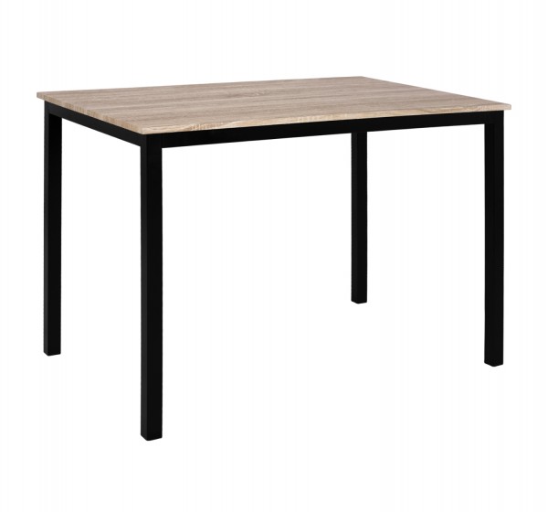 ΤΡΑΠΕΖΙ ΤΡΑΠΕΖΑΡΙΑΣ PANYA HM8332, 110X70Χ76 SONOMA, ΜΑΥΡΑ ΠΟΔΙΑ