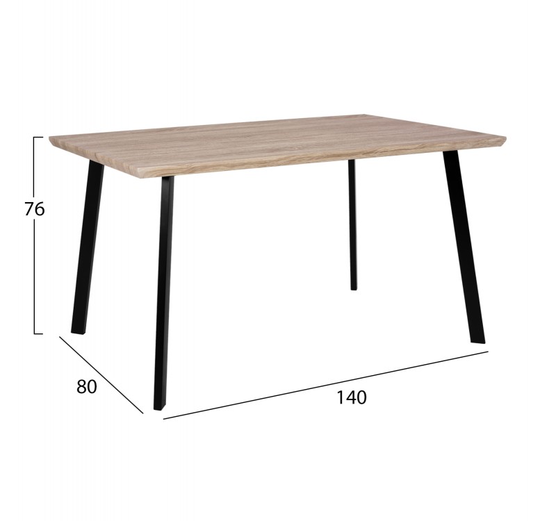 ΤΡΑΠΕΖΙ ΤΡΑΠΕΖΑΡΙΑΣ OFIRA 140X80 SONAMA ΜΕ ΜΑΥΡΑ ΠΟΔΙΑ HM8374