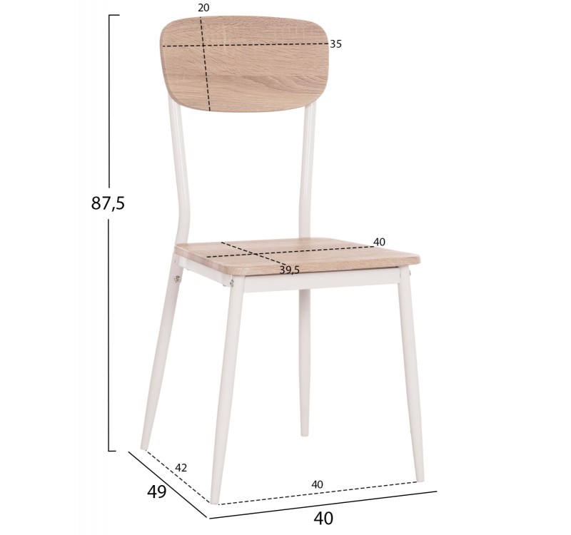 ΚΑΡΕΚΛΑ ΤΡΑΠΕΖΑΡΙΑΣ PAGET HM8373.02 SONAMA--ΛΕΥΚΑ ΜΕΤΑΛΛΙΚΑ ΠΟΔΙΑ 40x49x87,5Υεκ.