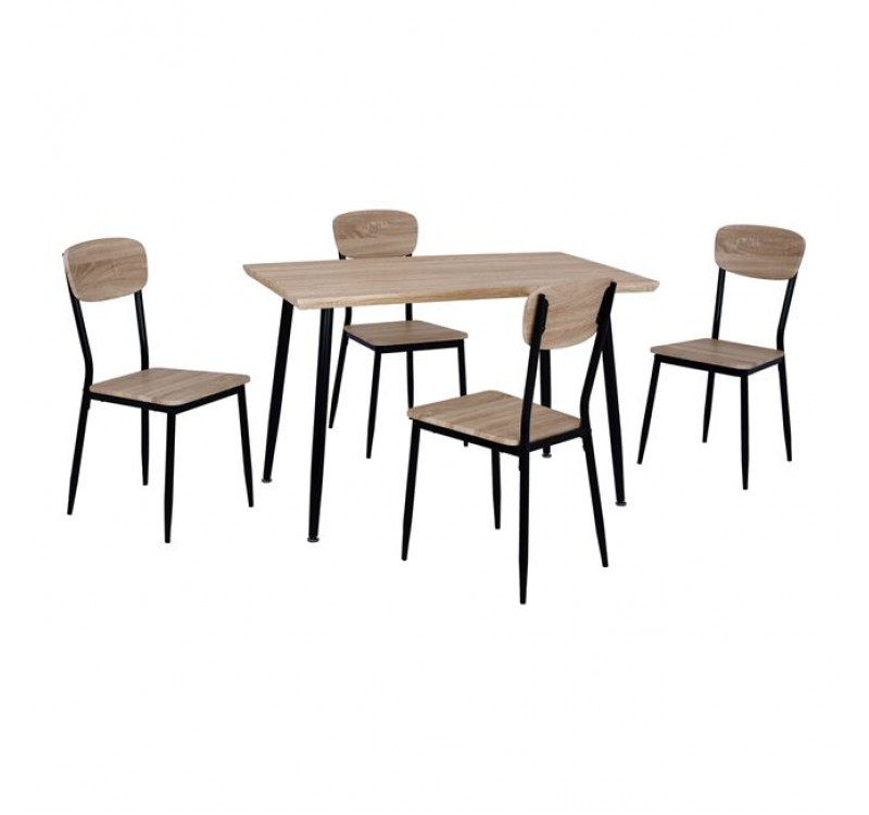 ΣΕΤ ΤΡΑΠΕΖΑΡΙΑΣ 5ΤΜΧ HM10348.01 SONAMA ΕΠΙΦΑΝΕΙΑ ΚΑΙ ΜΑΥΡΑ ΠΟΔΙΑ 120x70x76,5Y cm