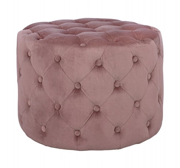 ΣΚΑΜΠΟ KASSIE  ΣΑΠΙΟ ΜΗΛΟ ΒΕΛΟΥΔΟ ΤΥΠΟΥ CHESTERFIELD HM8406.02 Φ60x43Υ εκ.