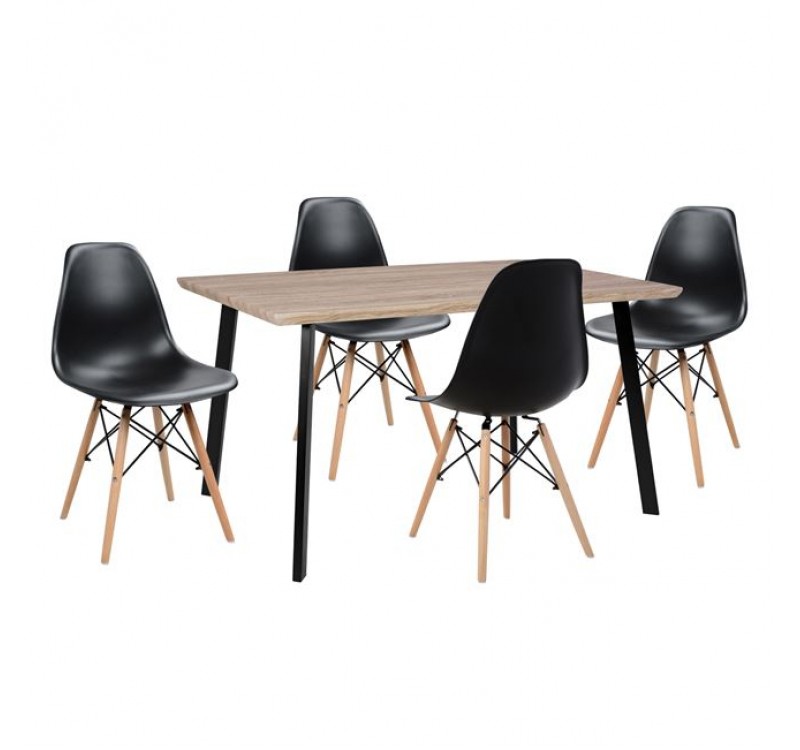 ΣΕΤ ΤΡΑΠΕΖΑΡΙΑΣ 5ΤΜΧ HM10346 ΤΡΑΠΕΖΙ 140x80x76 cm & 4 ΚΑΡΕΚΛΕΣ TWIST