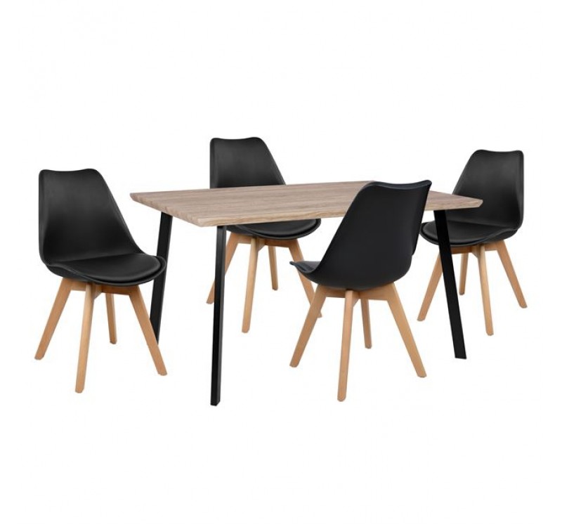 ΣΕΤ ΤΡΑΠΕΖΑΡΙΑΣ 5ΤΜΧ HM10347 ΤΡΑΠΕΖΙ 140x80x76 cm & 4 ΚΑΡΕΚΛΕΣ VEGAS