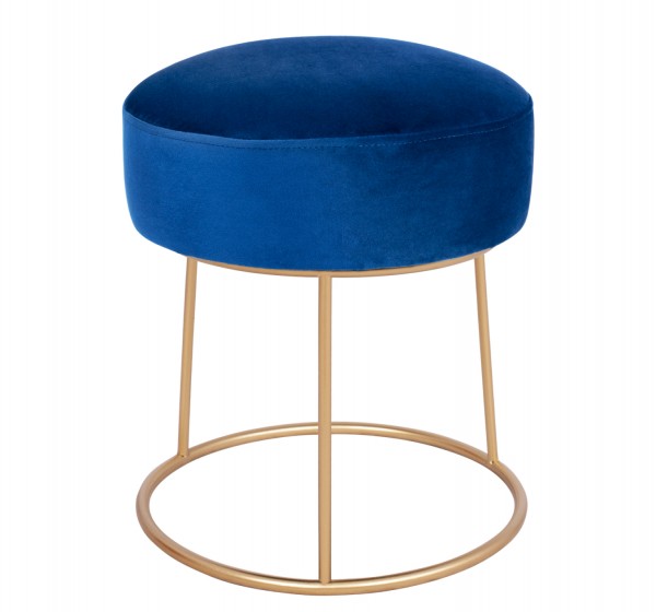 ΣΚΑΜΠΟ KARLO HM8411.08 ΜΠΛΕ ΒΕΛΟΥΔΟ ΜΕ ΧΡΥΣΗ ΒΑΣΗ Φ36x38Υ εκ.