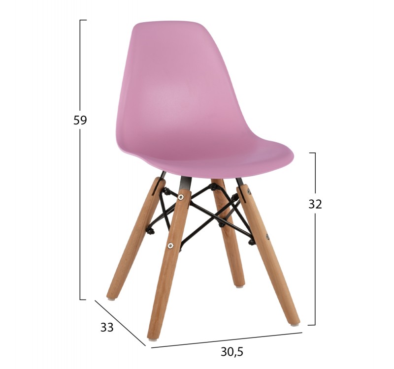 ΚΑΡΕΚΛΑ TWIST KID ΤΜΧ.HM8453.05 ΞΥΛΙΝΑ ΠΟΔΙΑ & ΚΑΘΙΣΜΑ ΡΟΖ PP 30,5Χ33Χ59 ΕΚ