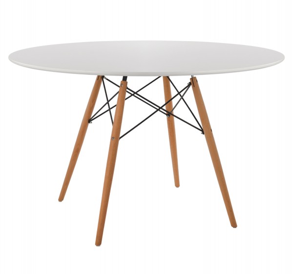 ΤΡΑΠΕΖΙ MINIMAL ΣΤΡΟΓΓΥΛΟ HM8454.01 MDF ΣΕ ΛΕΥΚΟ-ΠΟΔΙΑ ΟΞΙΑΣ ΣΕ ΦΥΣΙΚΟ Φ120Χ75Υεκ.