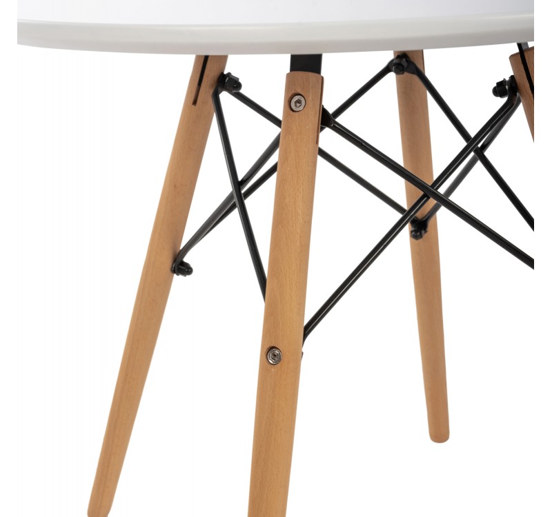 ΤΡΑΠΕΖΙ MINIMAL KID HM8451.01 ΣΤΡΟΓΓYΛΟ Φ60X51Υ ΛΕΥΚΟ