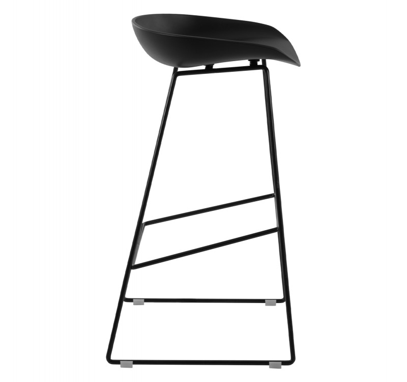 ΣΚΑΜΠΟ ΜΕΤΑΛΛΙΚΟ NAILA HM8450.02 ΜΕ ΚΑΘΙΣΜΑ PP ΜΑΥΡΟ 47x47x83 εκ.