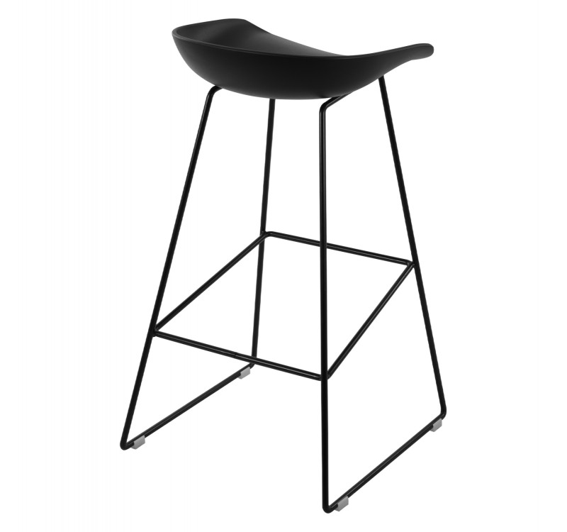 ΣΚΑΜΠΟ ΜΕΤΑΛΛΙΚΟ NAILA HM8450.02 ΜΕ ΚΑΘΙΣΜΑ PP ΜΑΥΡΟ 47x47x83 εκ.