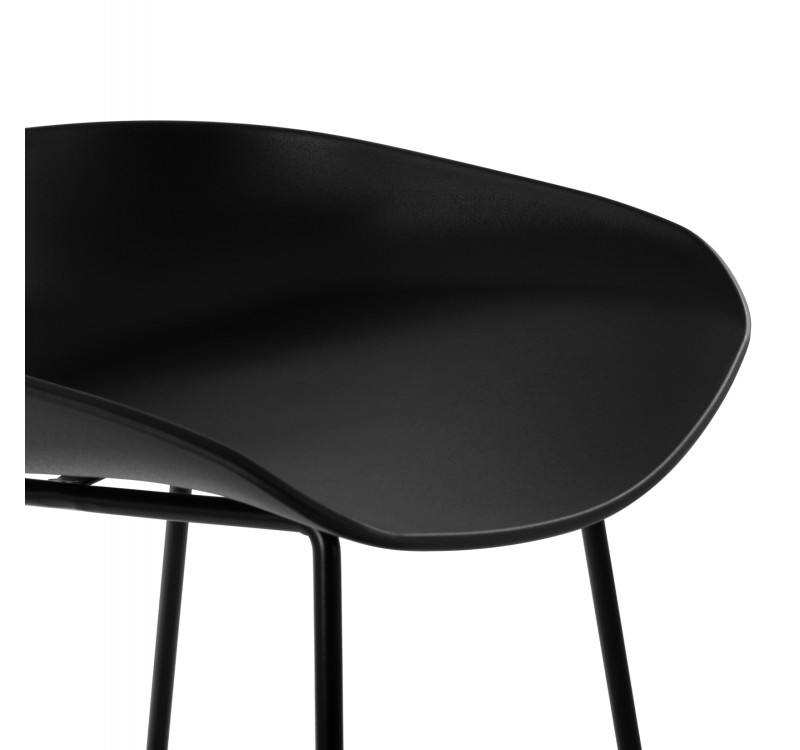 ΣΚΑΜΠΟ ΜΕΤΑΛΛΙΚΟ NAILA HM8450.02 ΜΕ ΚΑΘΙΣΜΑ PP ΜΑΥΡΟ 47x47x83 εκ.