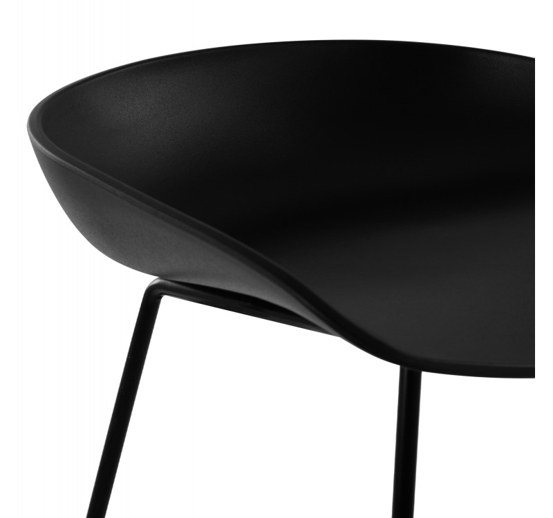 ΣΚΑΜΠΟ ΜΕΤΑΛΛΙΚΟ NAILA HM8450.02 ΜΕ ΚΑΘΙΣΜΑ PP ΜΑΥΡΟ 47x47x83 εκ.