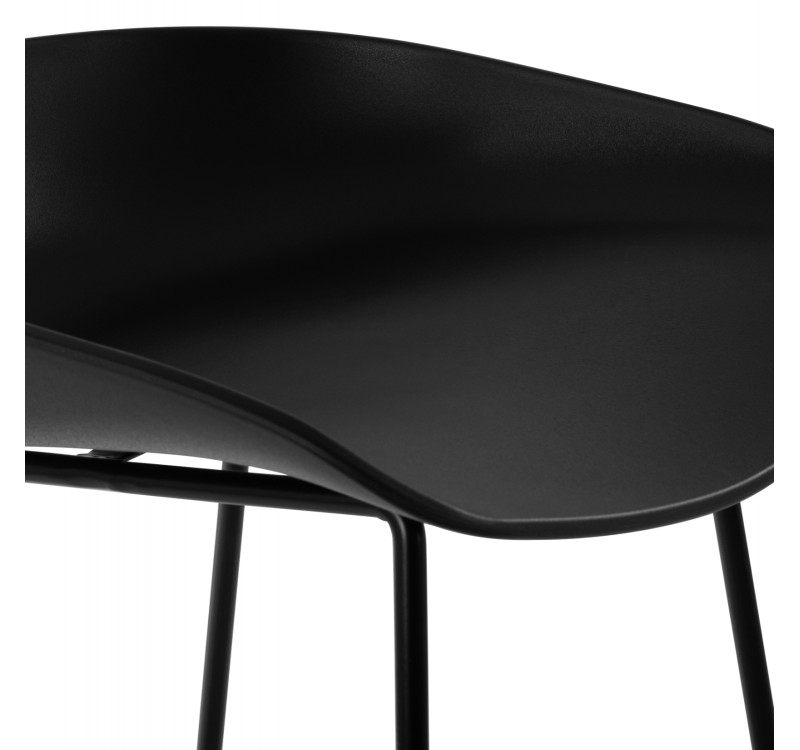 ΣΚΑΜΠΟ ΜΕΤΑΛΛΙΚΟ NAILA HM8450.02 ΜΕ ΚΑΘΙΣΜΑ PP ΜΑΥΡΟ 47x47x83 εκ.