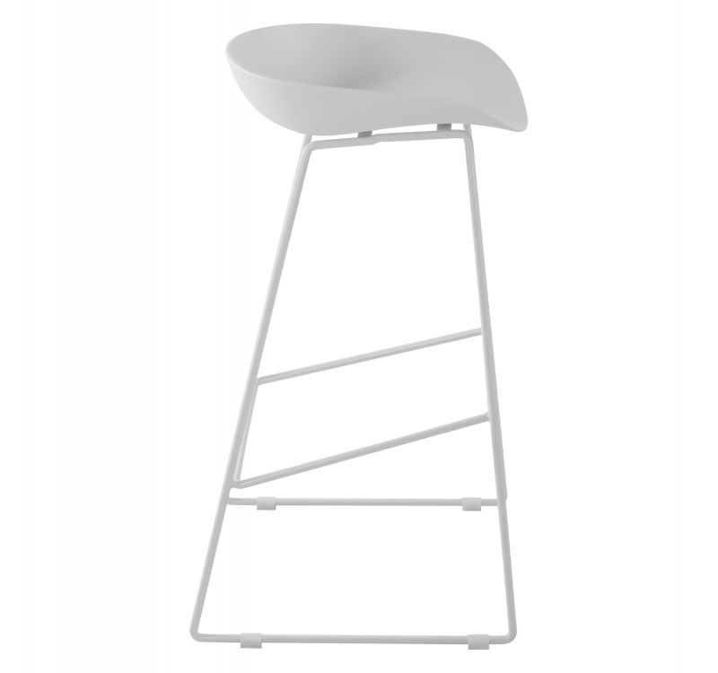 ΣΚΑΜΠΟ ΜΕΤΑΛΛΙΚΟ NAILA HM8450.01 ΜΕ ΚΑΘΙΣΜΑ PP ΛΕΥΚΟ 47x47x83 εκ.