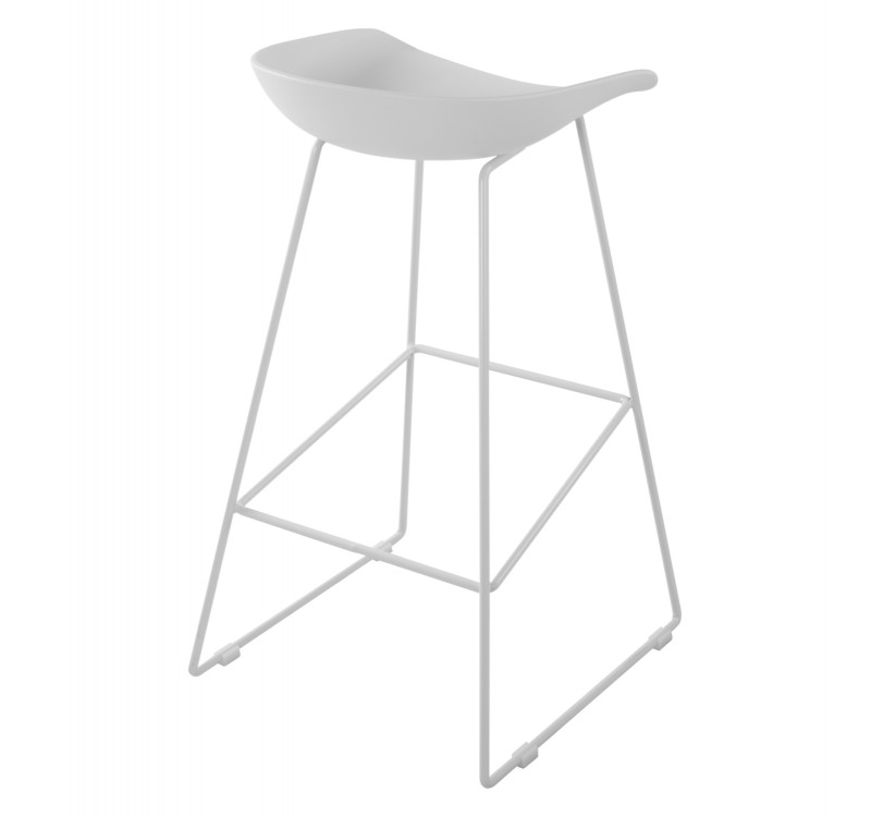 ΣΚΑΜΠΟ ΜΕΤΑΛΛΙΚΟ NAILA HM8450.01 ΜΕ ΚΑΘΙΣΜΑ PP ΛΕΥΚΟ 47x47x83 εκ.