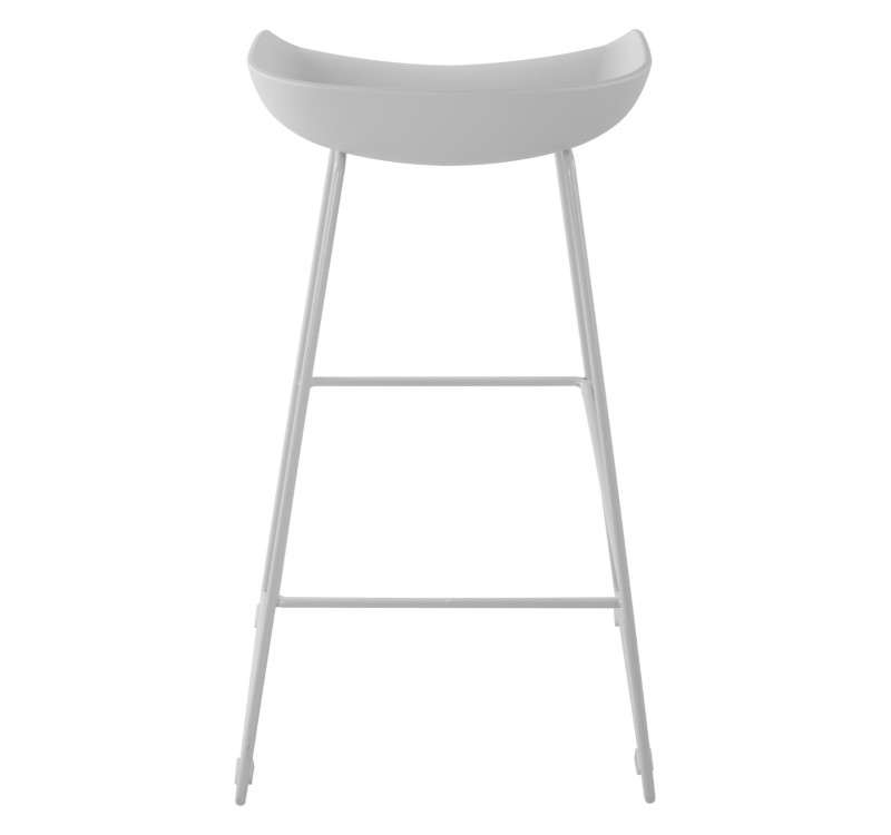 ΣΚΑΜΠΟ ΜΕΤΑΛΛΙΚΟ NAILA HM8450.01 ΜΕ ΚΑΘΙΣΜΑ PP ΛΕΥΚΟ 47x47x83 εκ.