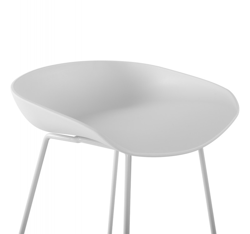 ΣΚΑΜΠΟ ΜΕΤΑΛΛΙΚΟ NAILA HM8450.01 ΜΕ ΚΑΘΙΣΜΑ PP ΛΕΥΚΟ 47x47x83 εκ.