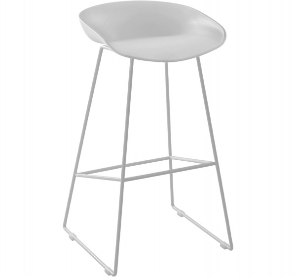 ΣΚΑΜΠΟ ΜΕΤΑΛΛΙΚΟ NAILA HM8450.01 ΜΕ ΚΑΘΙΣΜΑ PP ΛΕΥΚΟ 47x47x83 εκ.