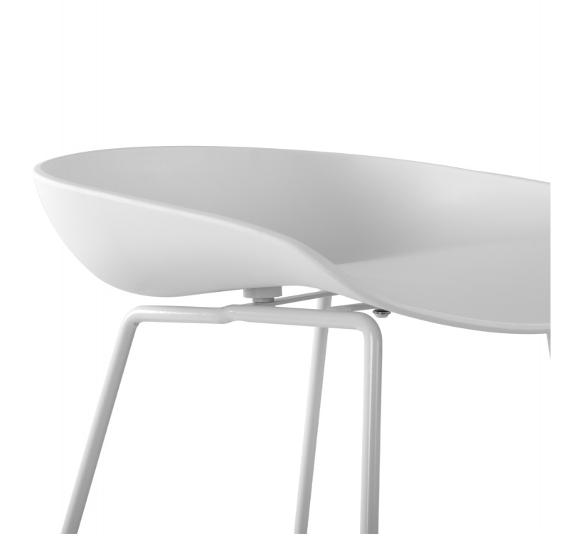 ΣΚΑΜΠΟ ΜΕΤΑΛΛΙΚΟ NAILA HM8450.01 ΜΕ ΚΑΘΙΣΜΑ PP ΛΕΥΚΟ 47x47x83 εκ.