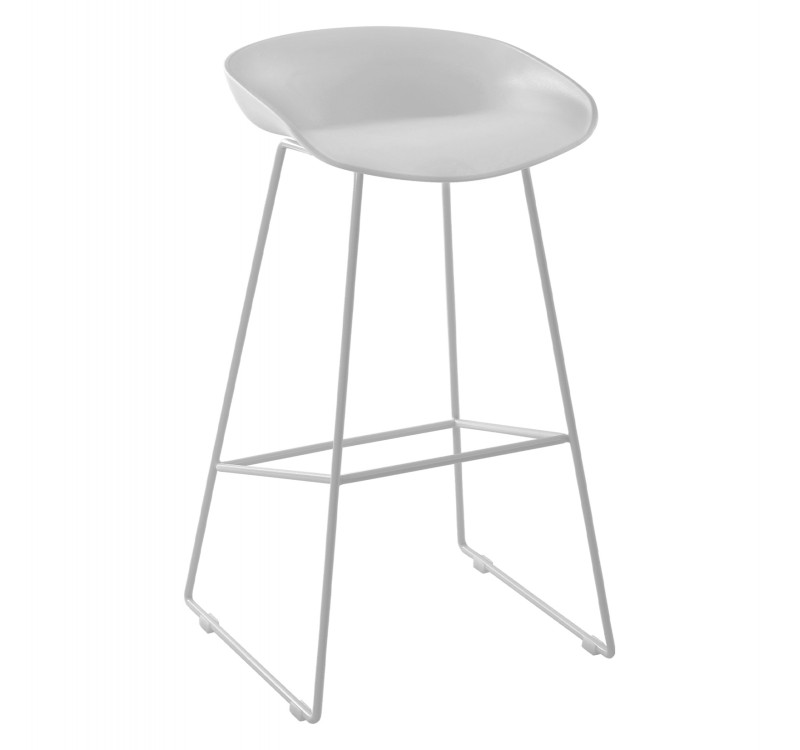 ΣΚΑΜΠΟ ΜΕΤΑΛΛΙΚΟ NAILA HM8450.01 ΜΕ ΚΑΘΙΣΜΑ PP ΛΕΥΚΟ 47x47x83 εκ.