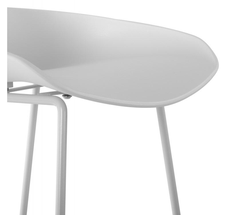 ΣΚΑΜΠΟ ΜΕΤΑΛΛΙΚΟ NAILA HM8450.01 ΜΕ ΚΑΘΙΣΜΑ PP ΛΕΥΚΟ 47x47x83 εκ.