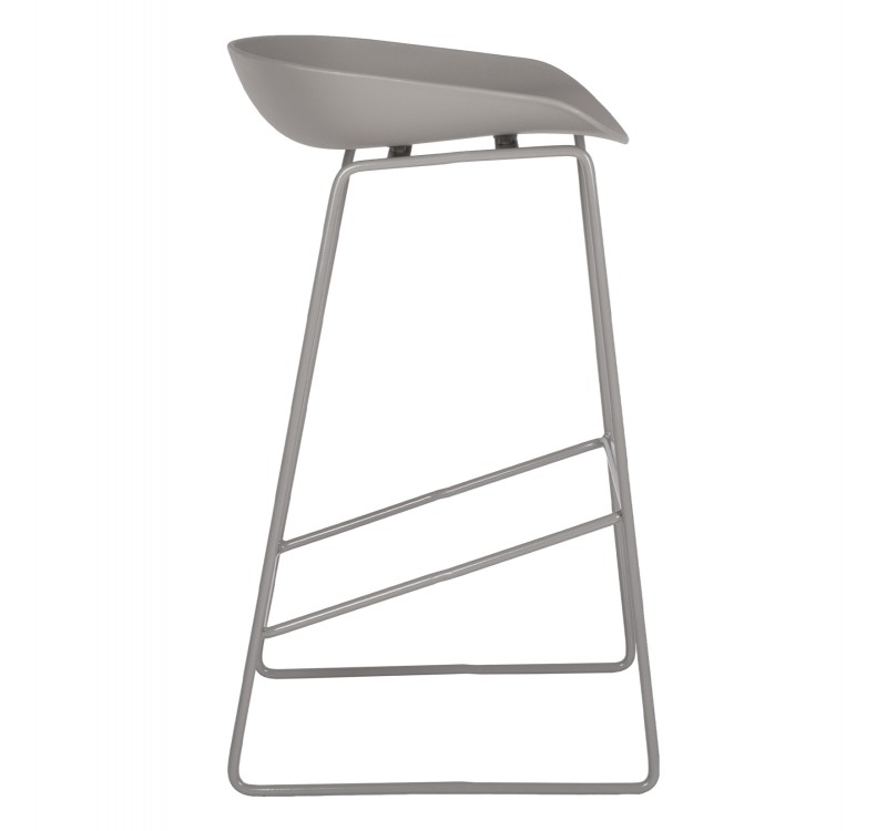 ΣΚΑΜΠΟ ΜΕΤΑΛΛΙΚΟ NAILA HM8450.10 ΜΕ ΚΑΘΙΣΜΑ PP ΓΚΡΙ 47x47x83 εκ.