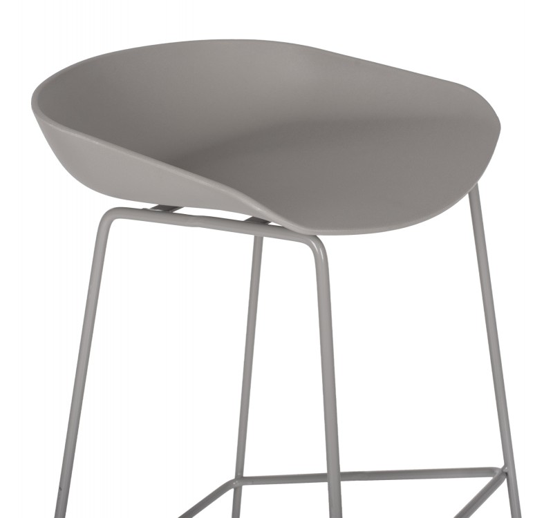 ΣΚΑΜΠΟ ΜΕΤΑΛΛΙΚΟ NAILA HM8450.10 ΜΕ ΚΑΘΙΣΜΑ PP ΓΚΡΙ 47x47x83 εκ.