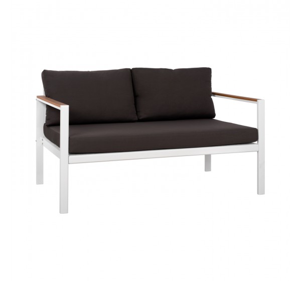 ΚΑΝΑΠΕΣ 2-ΘΕΣΙΟΣ SAFIYA HM5523.01 ΑΛΟΥΜΙΝΙΟ ΛΕΥΚΟ-ΑΝΘΡΑΚΙ ΜΑΞΙΛΑΡΙΑ 144x70x85Υεκ