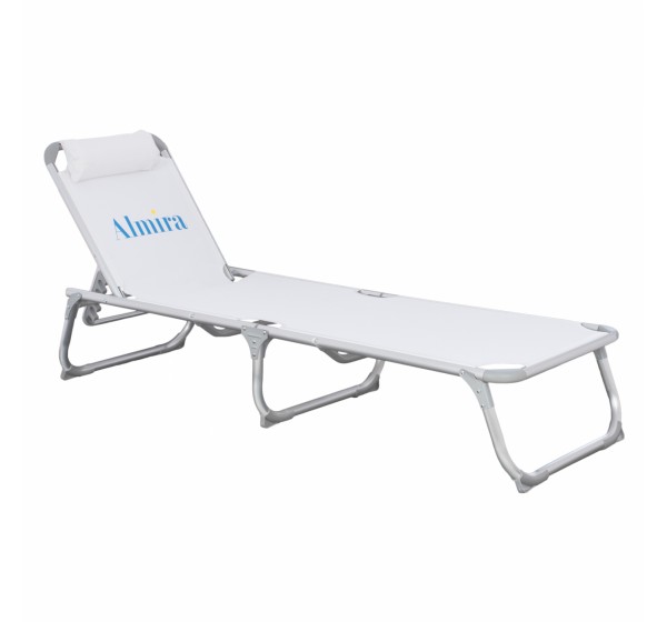 ΞΑΠΛΩΣΤΡΑ ΠΑΡΑΛΙΑΣ ALMIRA HM5054.03 ΒΑΡΕΩΣ ΤΥΠΟΥ ΛΕΥΚΗ ΑΛΟΥΜΙΝΙΟΥ 188x58x31-81 cm.