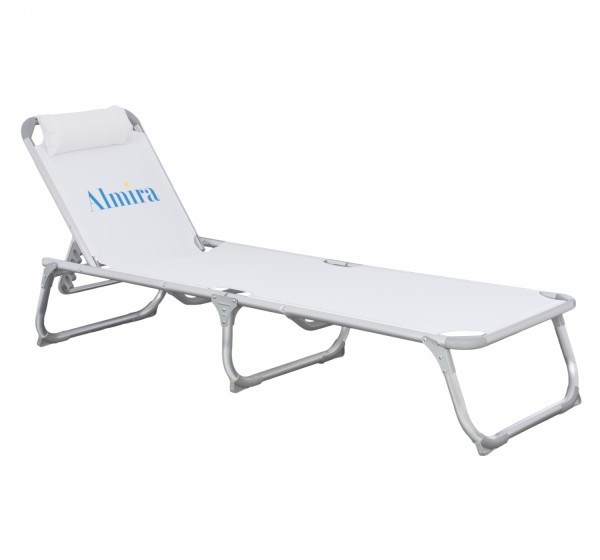 ΞΑΠΛΩΣΤΡΑ ΠΑΡΑΛΙΑΣ ALMIRA HM5054.03 ΒΑΡΕΩΣ ΤΥΠΟΥ ΛΕΥΚΗ ΑΛΟΥΜΙΝΙΟΥ 188x58x31-81 cm.