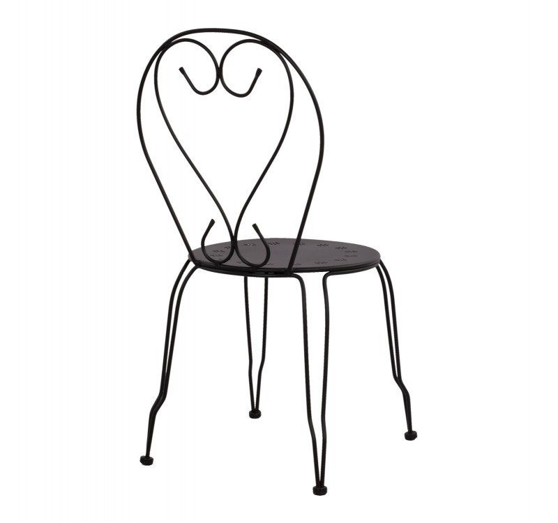 ΚΑΡΕΚΛΑ ΜΕΤΑΛΛΙΚΗ AMORE ΜΑΥΡΗ 42x48x90 εκ. HM5007.11